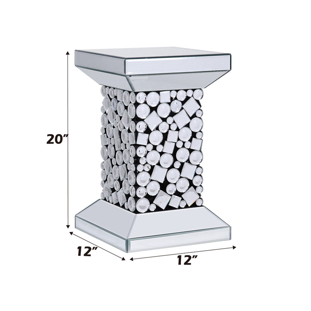 ACME 81427 Kachina End Table, Mirrored & Faux Gem