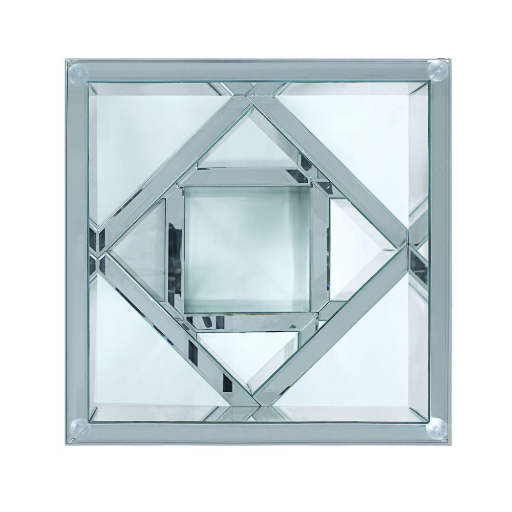 ACME 81467 Noralie End Table, Mirrored & Faux Diamonds