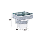 ACME 81467 Noralie End Table, Mirrored & Faux Diamonds