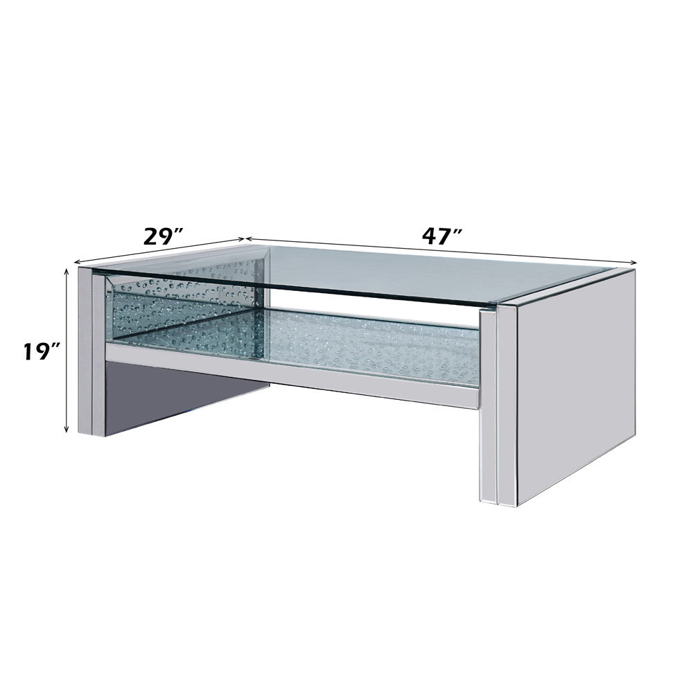 ACME 81470 Nysa Coffee Table, Mirrored & Faux Crystals