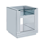 ACME 81472 Nysa End Table, Mirrored & Faux Crystals