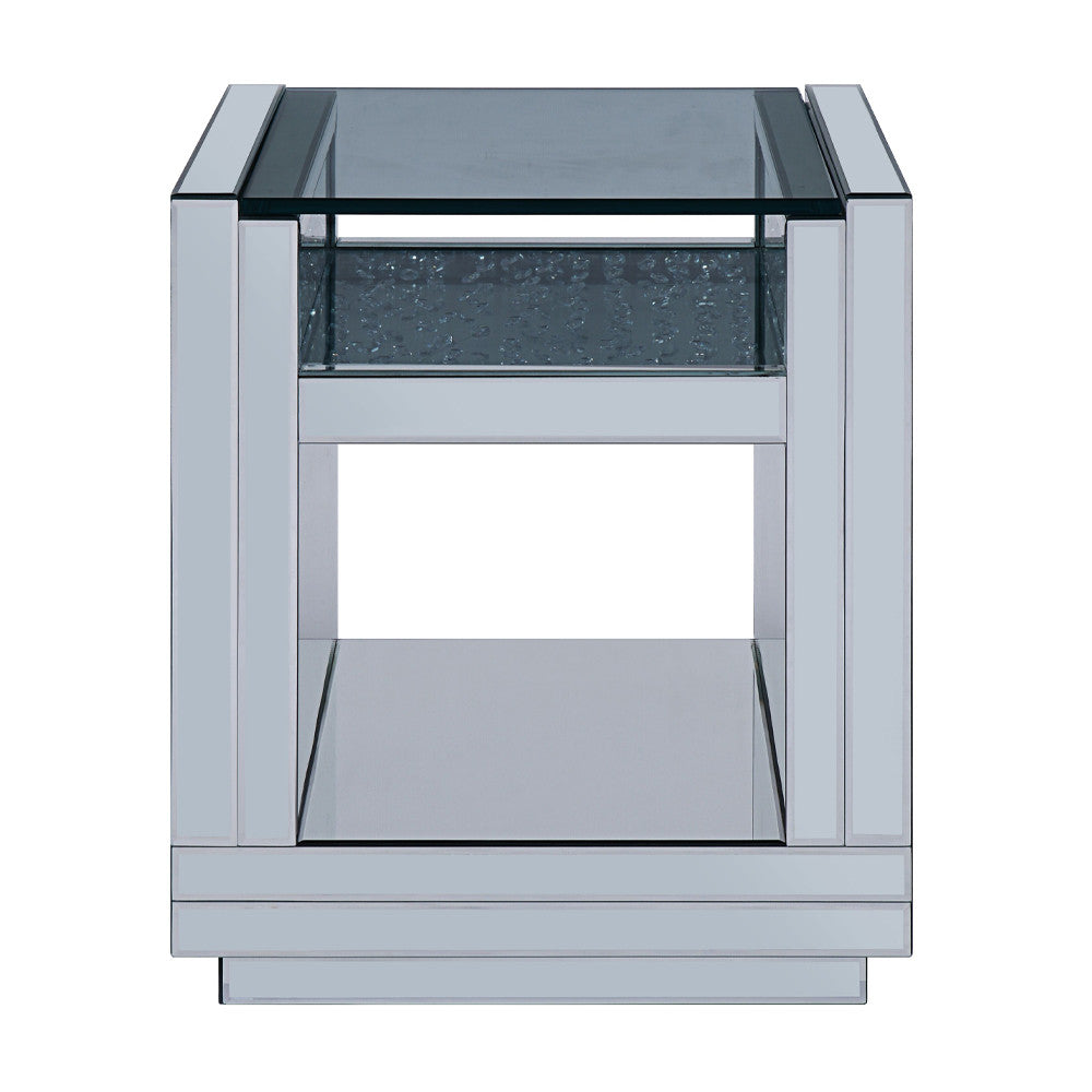 ACME 81472 Nysa End Table, Mirrored & Faux Crystals