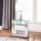 ACME 81472 Nysa End Table, Mirrored & Faux Crystals