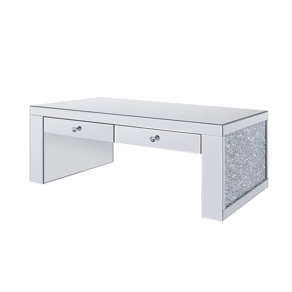 ACME 81475 Noralie Coffee Table, Mirrored & Faux Diamonds