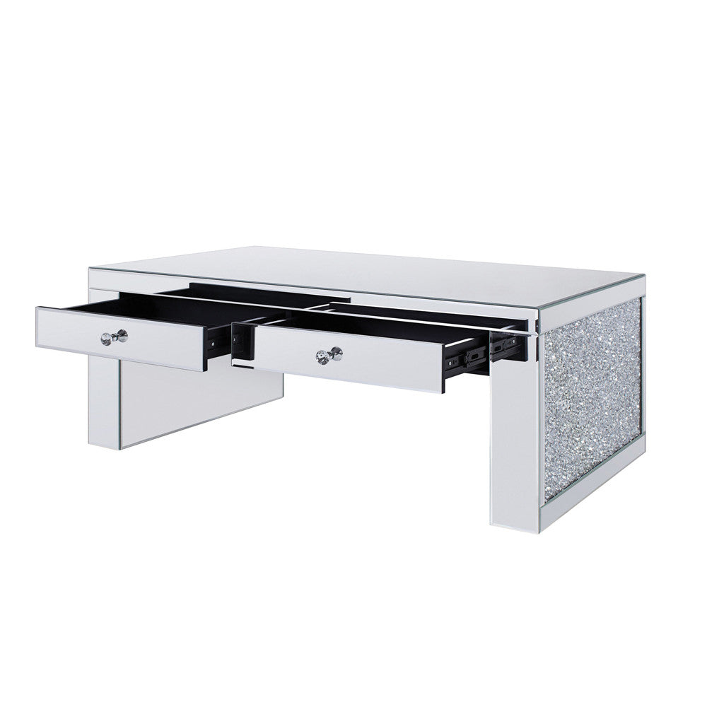 ACME 81475 Noralie Coffee Table, Mirrored & Faux Diamonds