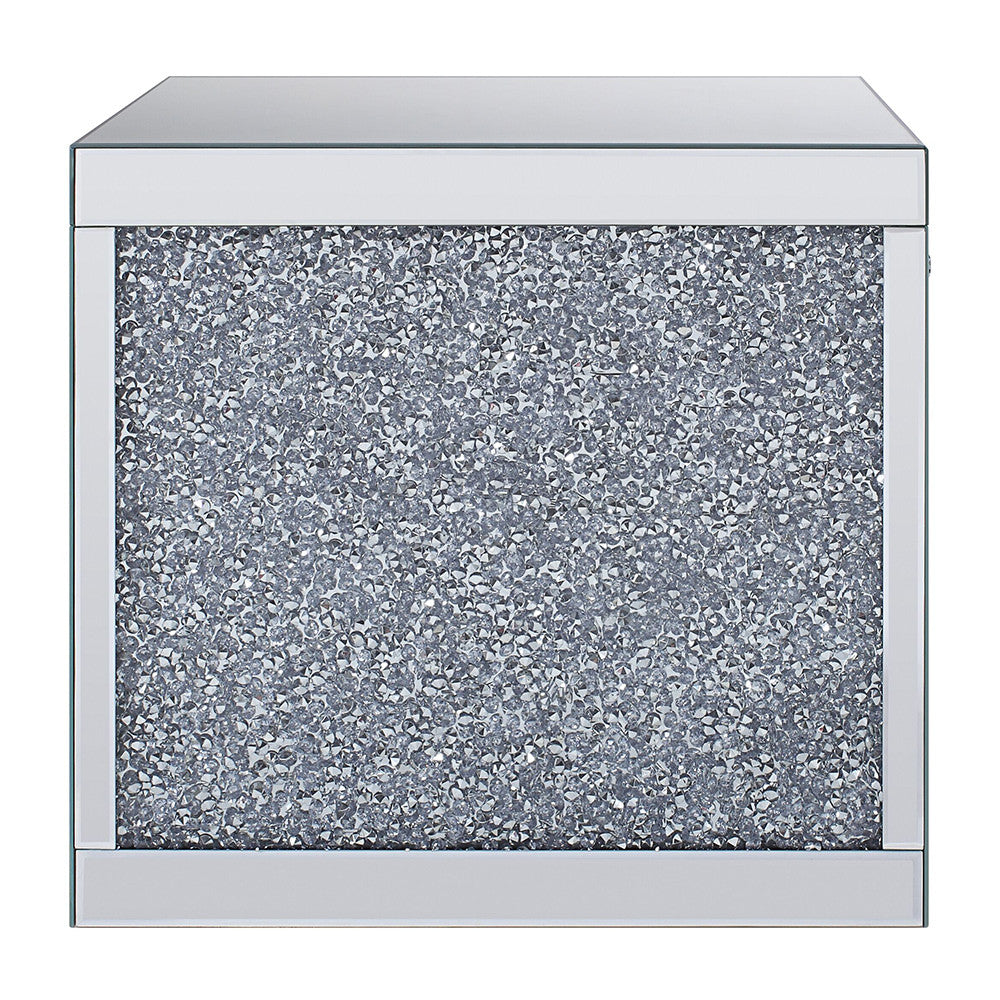 ACME 81477 Noralie End Table, Mirrored & Faux Diamonds