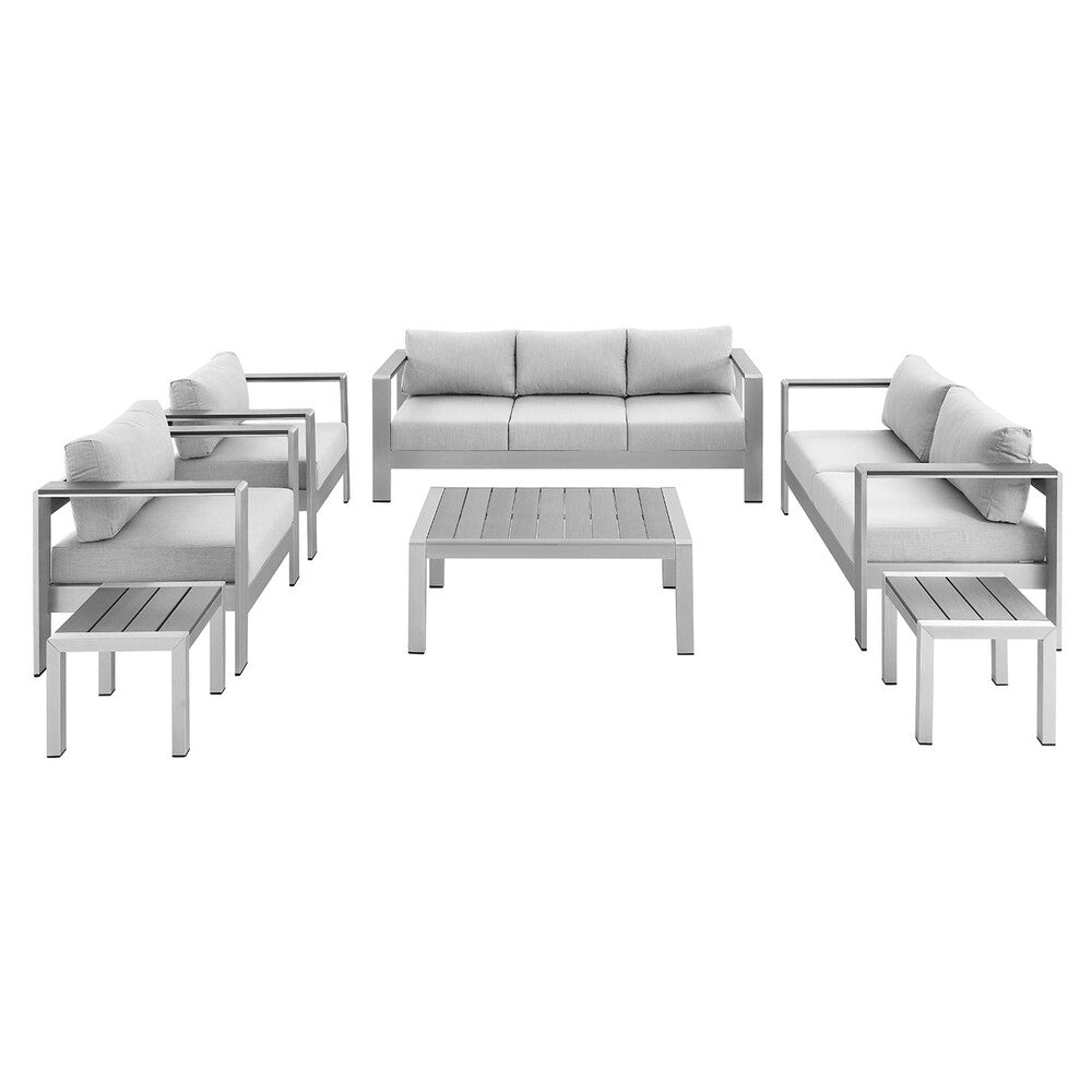 Modway EEI-4322 Shore 7 Piece Sunbrella&reg; Fabric Outdoor Patio Aluminum Set