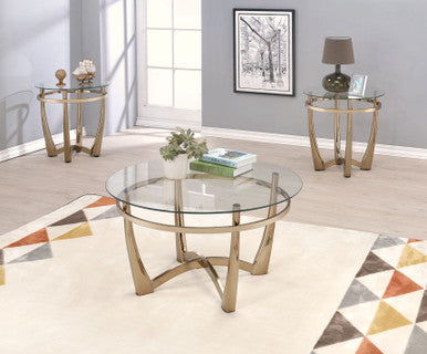 ACME 81610 Orlando II Coffee Table, Champagne & Clear Glass