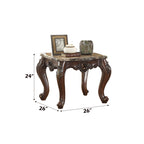 ACME 81687 Devayne End Table, Marble & Dark Walnut
