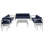 Modway EEI-4322 Shore 7 Piece Sunbrella&reg; Fabric Outdoor Patio Aluminum Set