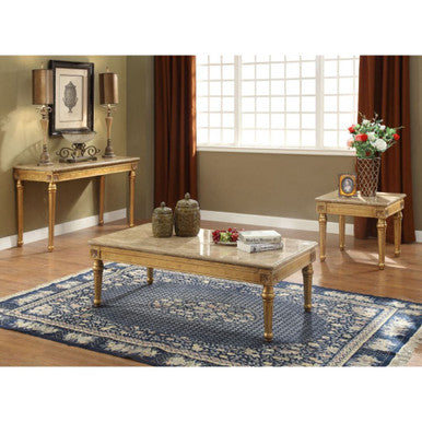 ACME 81715 Daesha Coffee Table, Marble & Antique Gold