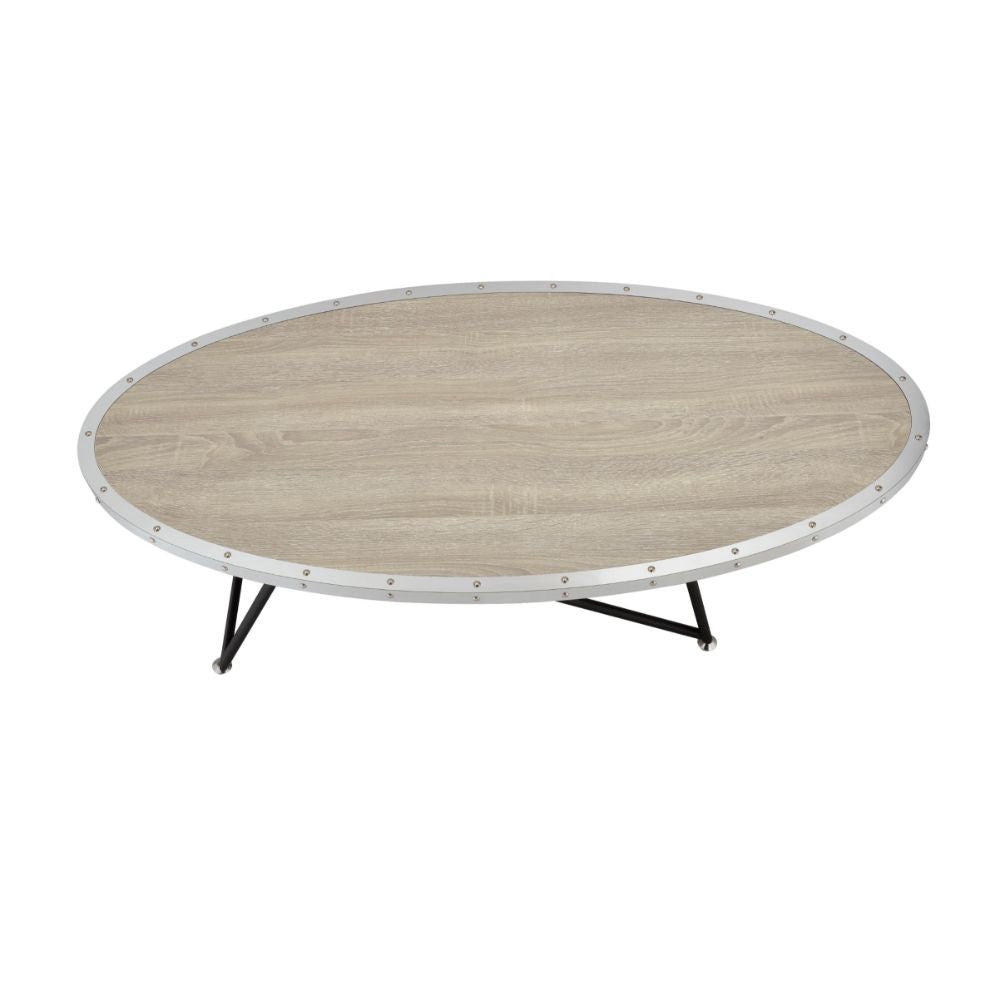 ACME 81730 Allis Coffee Table, Weathered Gray Oak