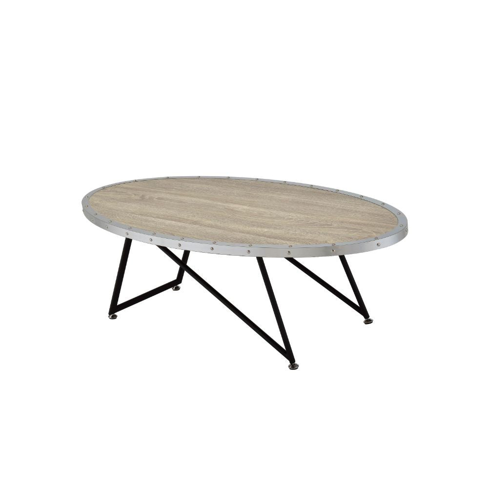 ACME 81730 Allis Coffee Table, Weathered Gray Oak