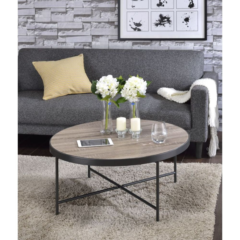 ACME 81735 Bage Coffee Table, Weathered Gray Oak
