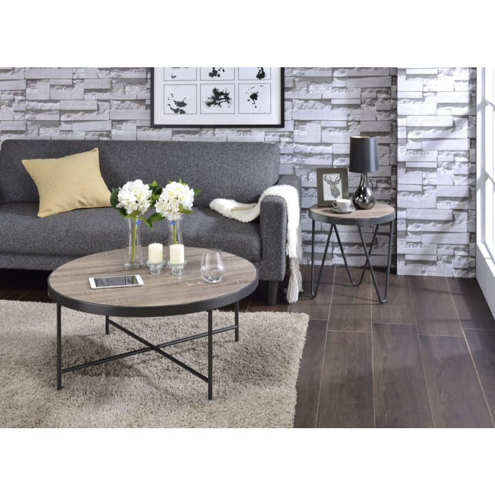 ACME 81735 Bage Coffee Table, Weathered Gray Oak