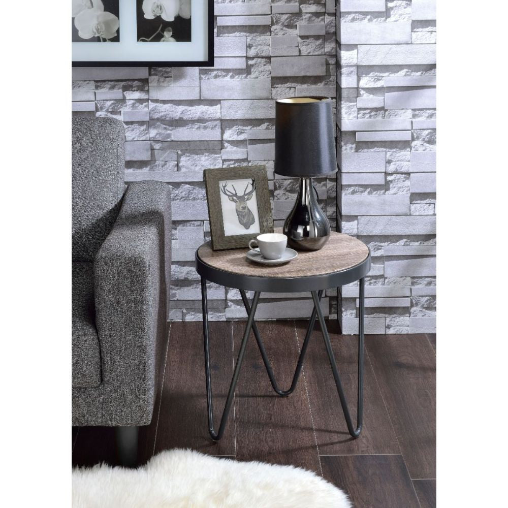 ACME 81737 Bage End Table, Weathered Gray Oak