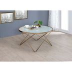 ACME 81825 Valora Coffee Table, Champagne & Frosted Glass  2