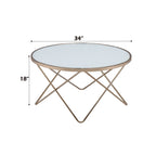 ACME 81825 Valora Coffee Table, Champagne & Frosted Glass  3