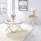 ACME 81827 Valora End Table, Champagne & Frosted Glass  4