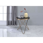 ACME 81832 Valora End Table, Champagne & Black Glass  2