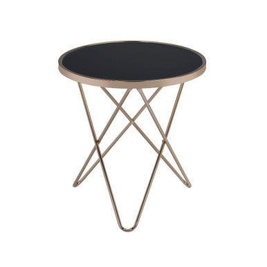 ACME 81832 Valora End Table, Champagne & Black Glass