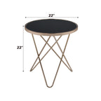 ACME 81832 Valora End Table, Champagne & Black Glass  3