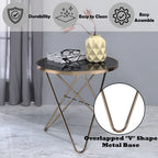 ACME 81832 Valora End Table, Champagne & Black Glass  4