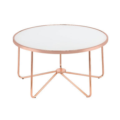 ACME 81835 Alivia Coffee Table, Rose Gold & Frosted Glass