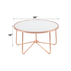 ACME 81835 Alivia Coffee Table, Rose Gold & Frosted Glass