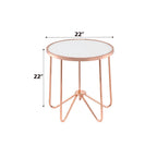 ACME 81837 Alivia End Table, Rose Gold & Frosted Glass