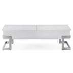 ACME 81850 Calnan Coffee Table with Lift Top, White & Chrome