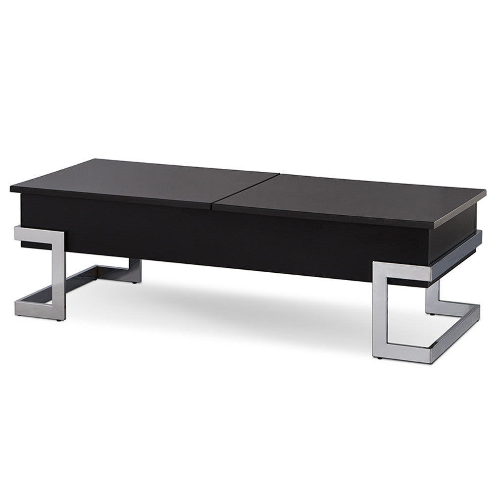 ACME 81855 Calnan Coffee Table with Lift Top, Black & Chrome