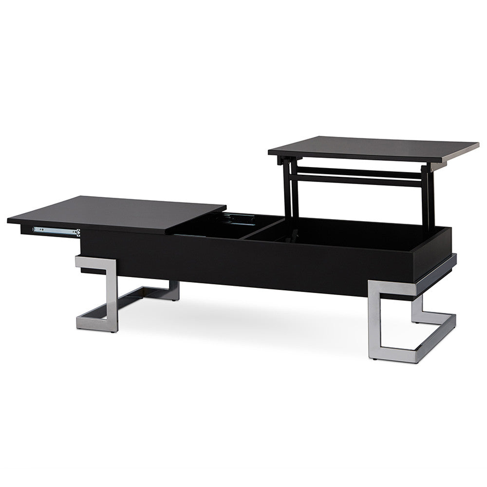 ACME 81855 Calnan Coffee Table with Lift Top, Black & Chrome