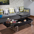 ACME 81855 Calnan Coffee Table with Lift Top, Black & Chrome