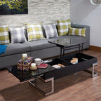 ACME 81855 Calnan Coffee Table with Lift Top, Black & Chrome