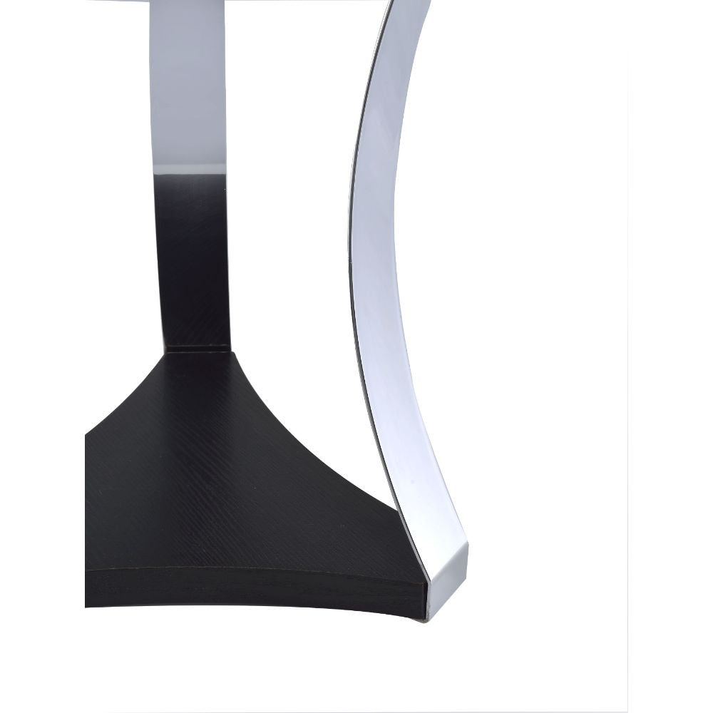 ACME 81917 Geiger End Table, Chrome & Black Glass