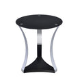ACME 81917 Geiger End Table, Chrome & Black Glass