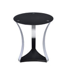 ACME 81917 Geiger End Table, Chrome & Black Glass
