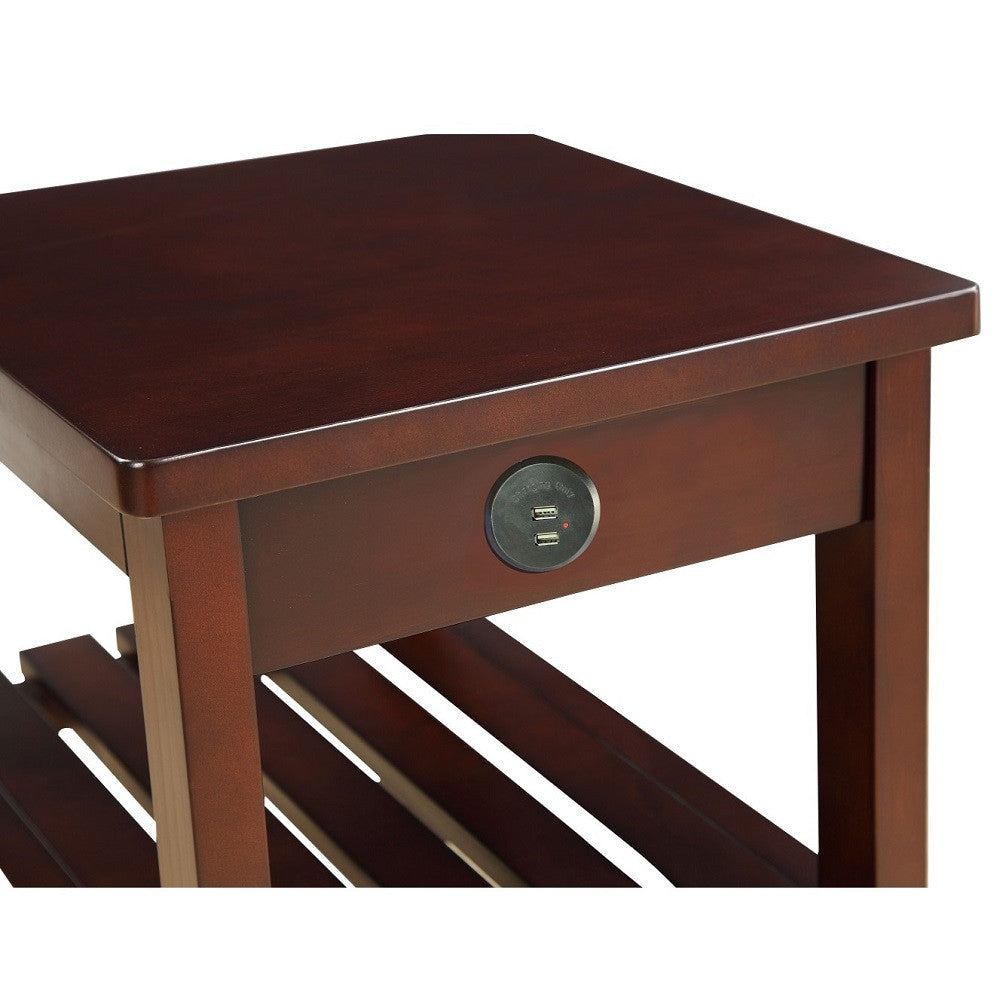 ACME 81955 Wasaki Side Table (USB), Espresso