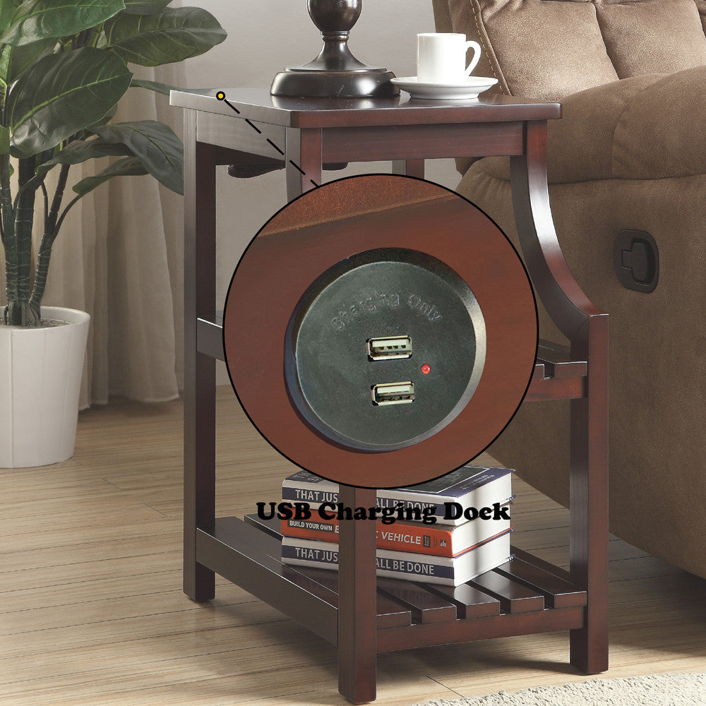 ACME 81955 Wasaki Side Table (USB), Espresso