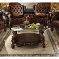 ACME 82080 Versailles Coffee Table, Cherry Oak & Clear Glass (1Set/2Ctn)