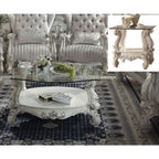 ACME 82085 Versailles Coffee Table, Bone White & Clear Glass (1Set/2Ctn)  1
