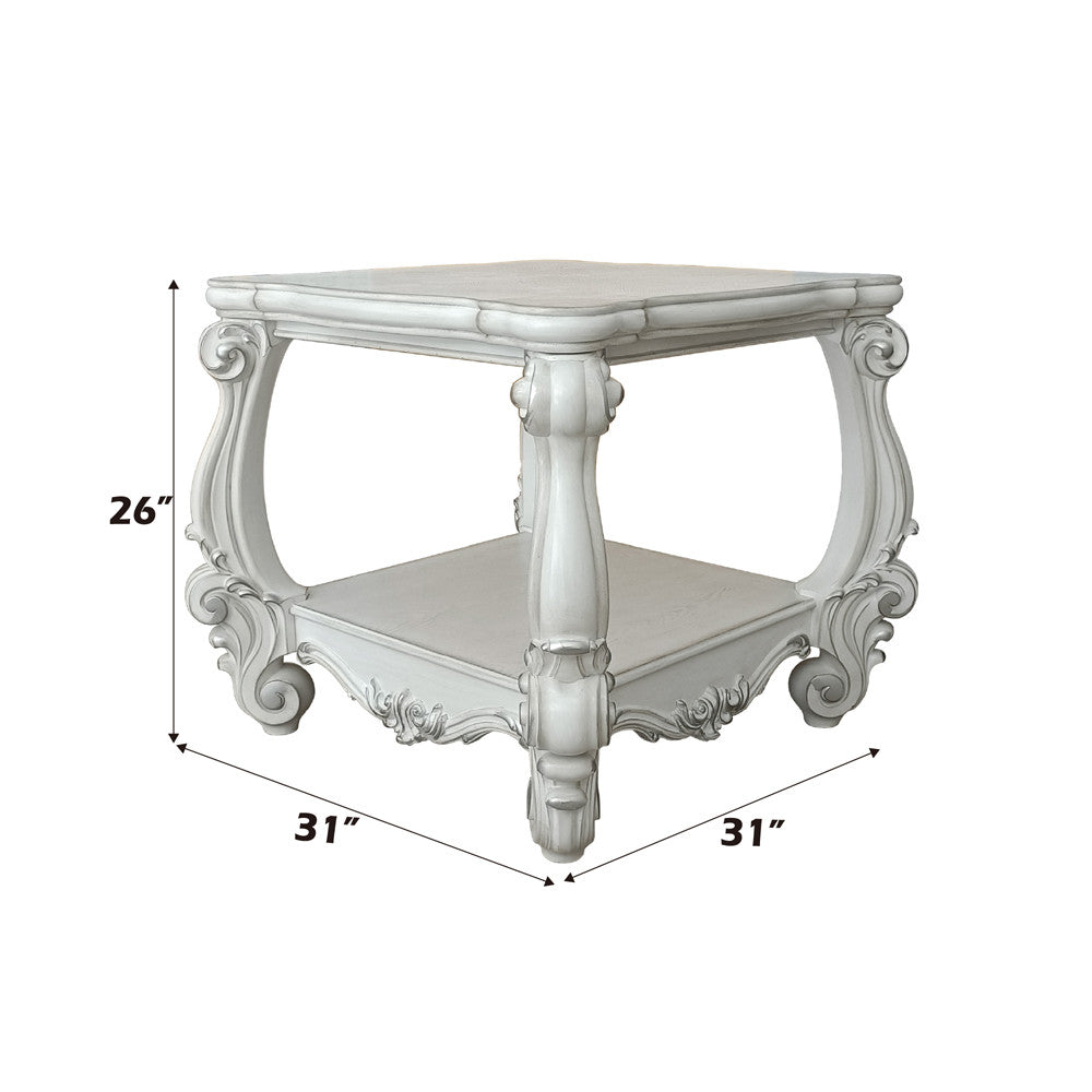 ACME 82124 Versailles End Table, Bone White  1