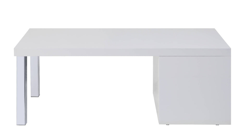 ACME 82330 Harta Coffee Table, White High Gloss & Chrome
