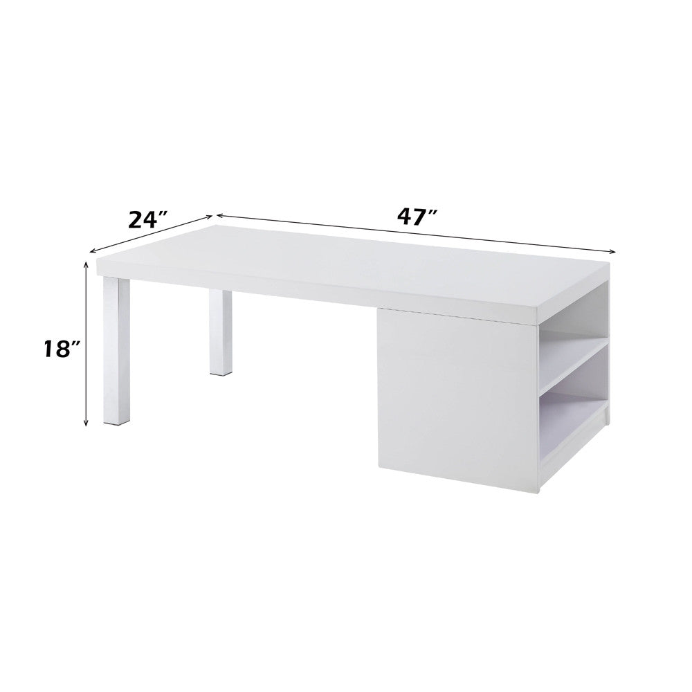 ACME 82330 Harta Coffee Table, White High Gloss & Chrome
