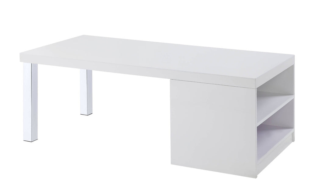 ACME 82330 Harta Coffee Table, White High Gloss & Chrome