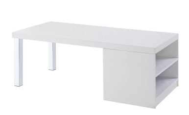 ACME 82330 Harta Coffee Table, White High Gloss & Chrome