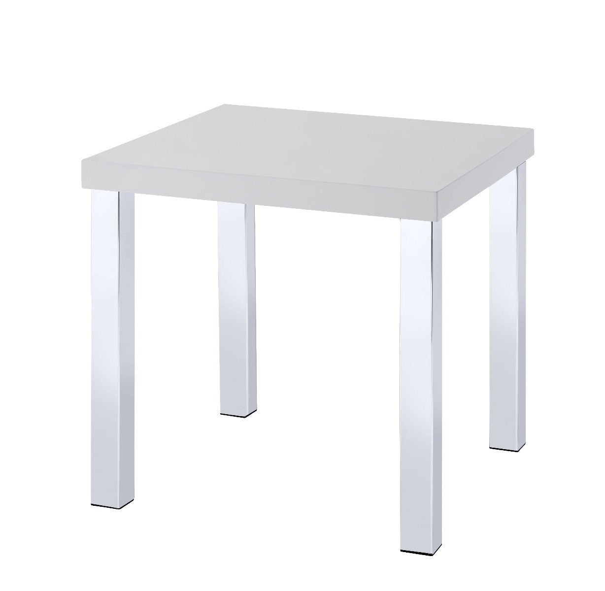 ACME 82332 Harta End Table, White High Gloss & Chrome