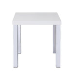 ACME 82332 Harta End Table, White High Gloss & Chrome