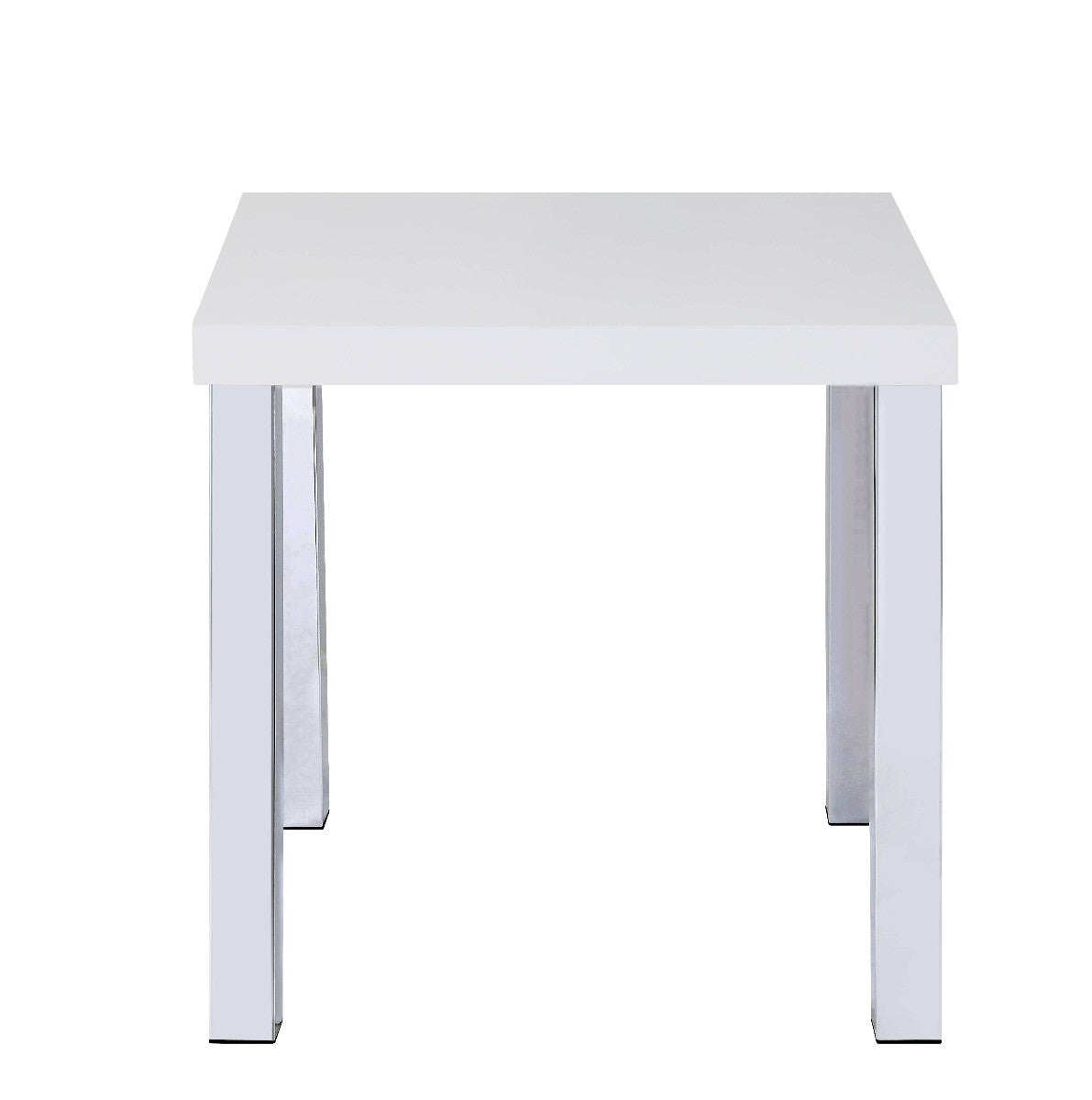 ACME 82332 Harta End Table, White High Gloss & Chrome